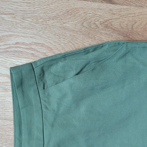 SHEIN.  Women's Wide Legged Linen Pants. Olive Green Size 8/10 - Picture 6 of 11